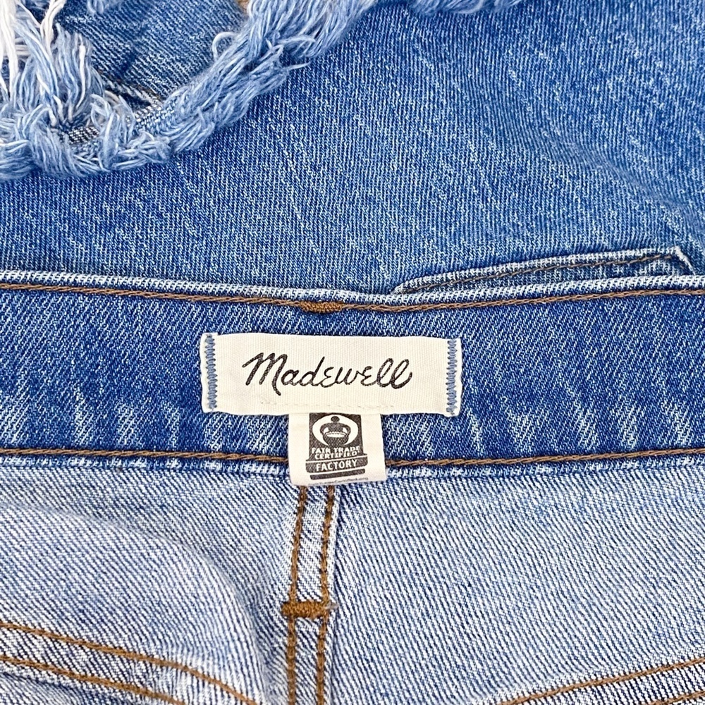 MADEWELL High Rise Distressed Denim Shorts Jordie Wash - Picture 4 of 6